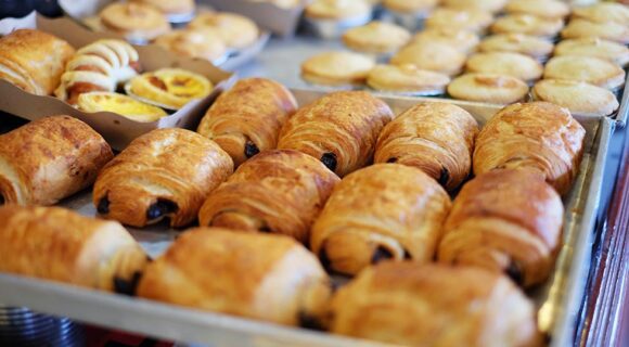 baked goods in a shop window