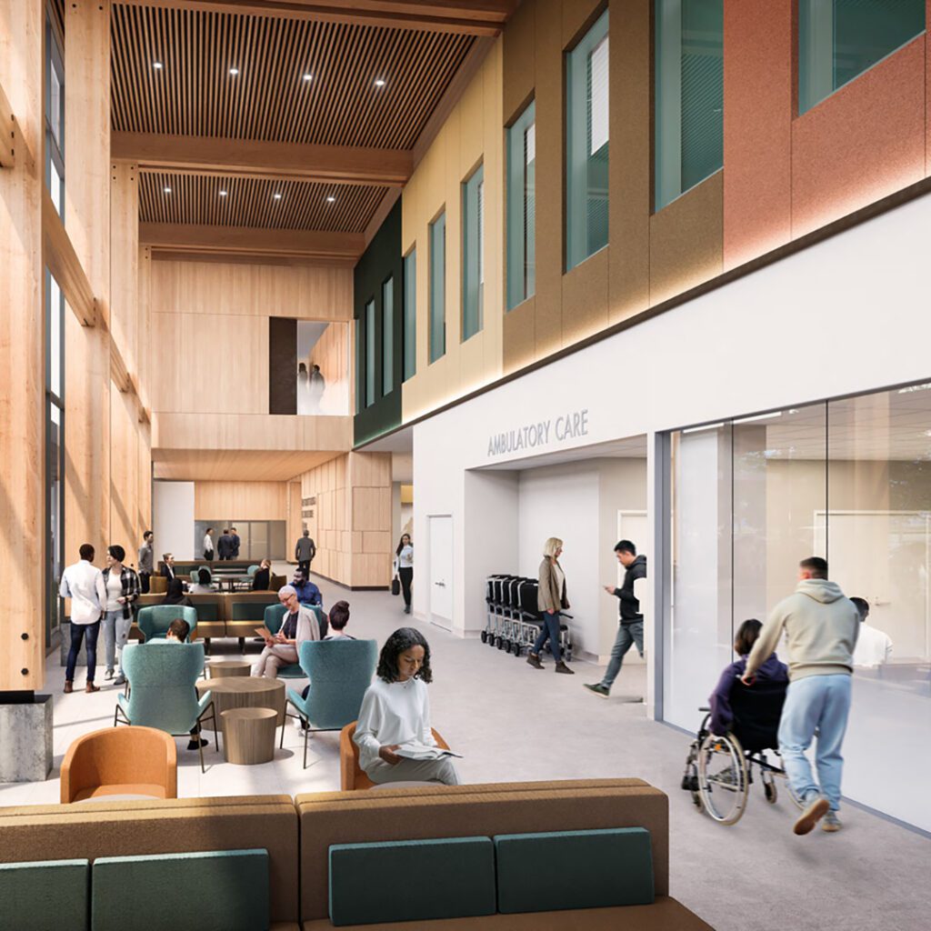 a rendering of the inside of the new surrey hospital